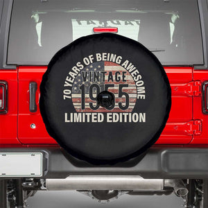 70th Birthday Spare Tire Cover Vintage 1955 Limited Edition 70 Years Of Being Awesome American Flag TS11 Black Print Your Wear