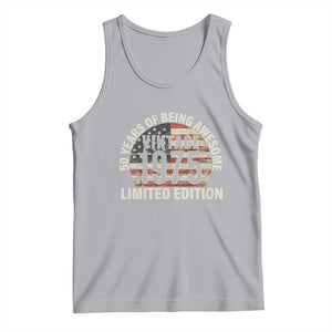 50th Birthday Tank Top Vintage 1975 Limited Edition 50 Years Of Being Awesome American Flag TS11 Athletic Heather Print Your Wear