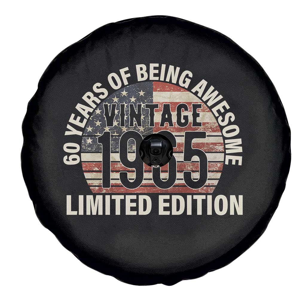 60th Birthday Spare Tire Cover Vintage 1965 Limited Edition 60 Years Of Being Awesome American Flag TS11 Print Your Wear