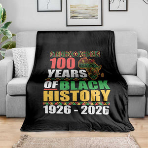 100 Years Of Black History 1926 2026 Centennial Throw Blanket Africa Map TS11 Print Your Wear