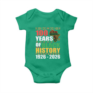 100 Years Of Black History 1926 2026 Centennial Baby Onesie Africa Map TS11 Irish Green Print Your Wear