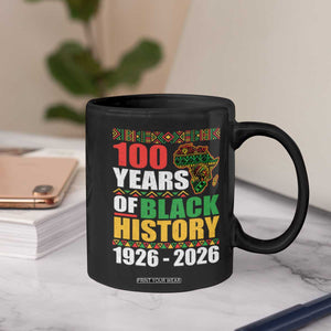 100 Years Of Black History 1926 2026 Centennial Coffee Mug Africa Map TS11 Print Your Wear