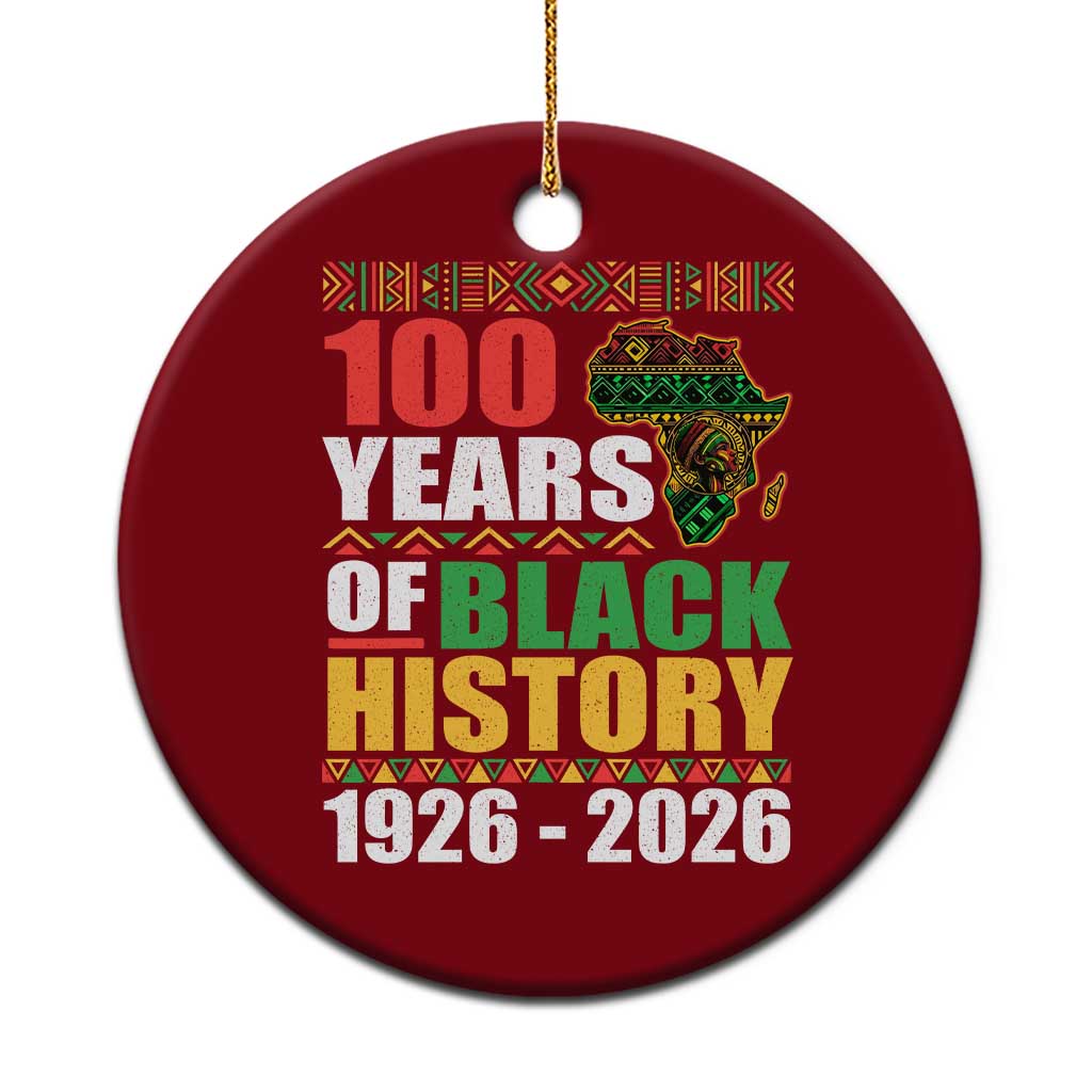 100 Years Of Black History 1926 2026 Centennial Ceramic Ornament Africa Map TS11 1pc Red Print Your Wear