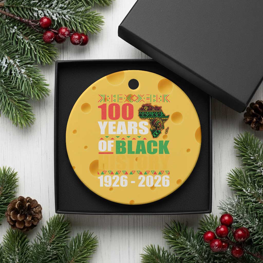 100 Years Of Black History 1926 2026 Centennial Ceramic Ornament Africa Map TS11 1pc Yellow Cheese Print Your Wear