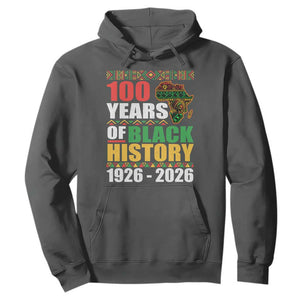 100 Years Of Black History 1926 2026 Centennial Hoodie Africa Map TS11 Dark Heather Print Your Wear