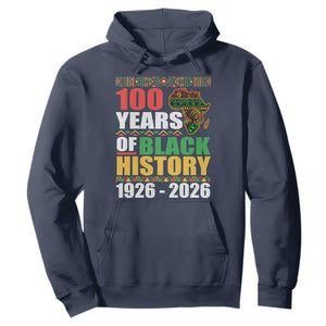 100 Years Of Black History 1926 2026 Centennial Hoodie Africa Map TS11 Navy Print Your Wear