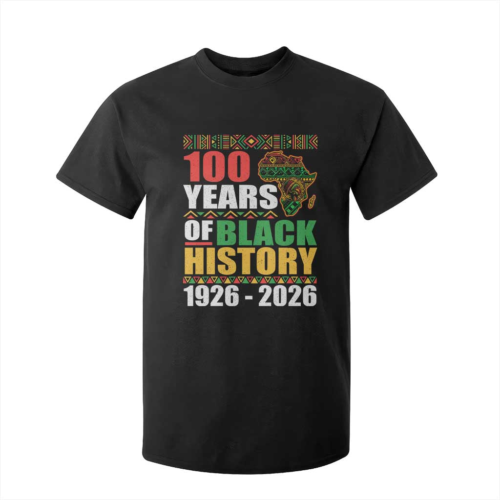 100 Years Of Black History 1926 2026 Centennial T Shirt For Kid Africa Map TS11 Black Print Your Wear