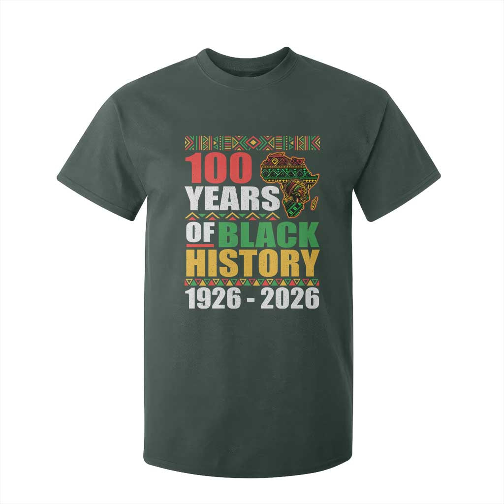 100 Years Of Black History 1926 2026 Centennial T Shirt For Kid Africa Map TS11 Dark Forest Green Print Your Wear
