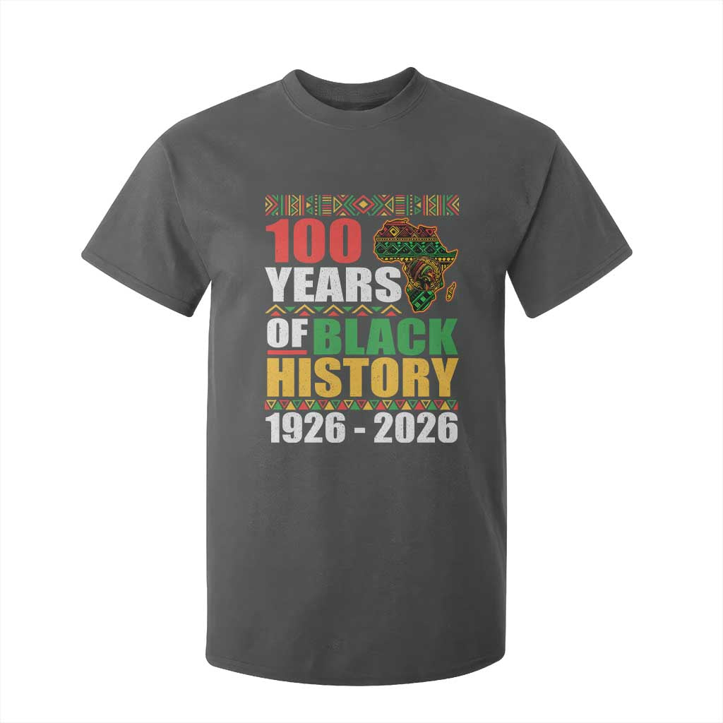 100 Years Of Black History 1926 2026 Centennial T Shirt For Kid Africa Map TS11 Dark Heather Print Your Wear