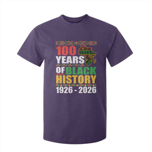 100 Years Of Black History 1926 2026 Centennial T Shirt For Kid Africa Map TS11 Purple Print Your Wear
