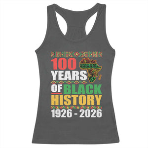 100 Years Of Black History 1926 2026 Centennial Racerback Tank Top Africa Map TS11 Dark Heather Print Your Wear
