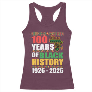 100 Years Of Black History 1926 2026 Centennial Racerback Tank Top Africa Map TS11 Maroon Print Your Wear