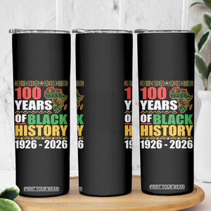 100 Years Of Black History 1926 2026 Centennial Skinny Tumbler Africa Map TS11 Print Your Wear