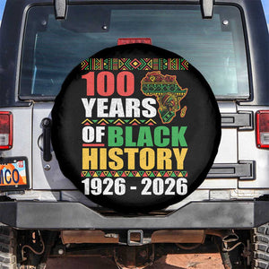 100 Years Of Black History 1926 2026 Centennial Spare Tire Cover Africa Map TS11 No hole Black Print Your Wear