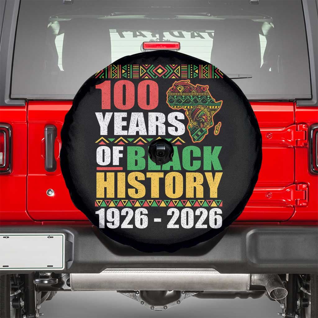 100 Years Of Black History 1926 2026 Centennial Spare Tire Cover Africa Map TS11 Black Print Your Wear
