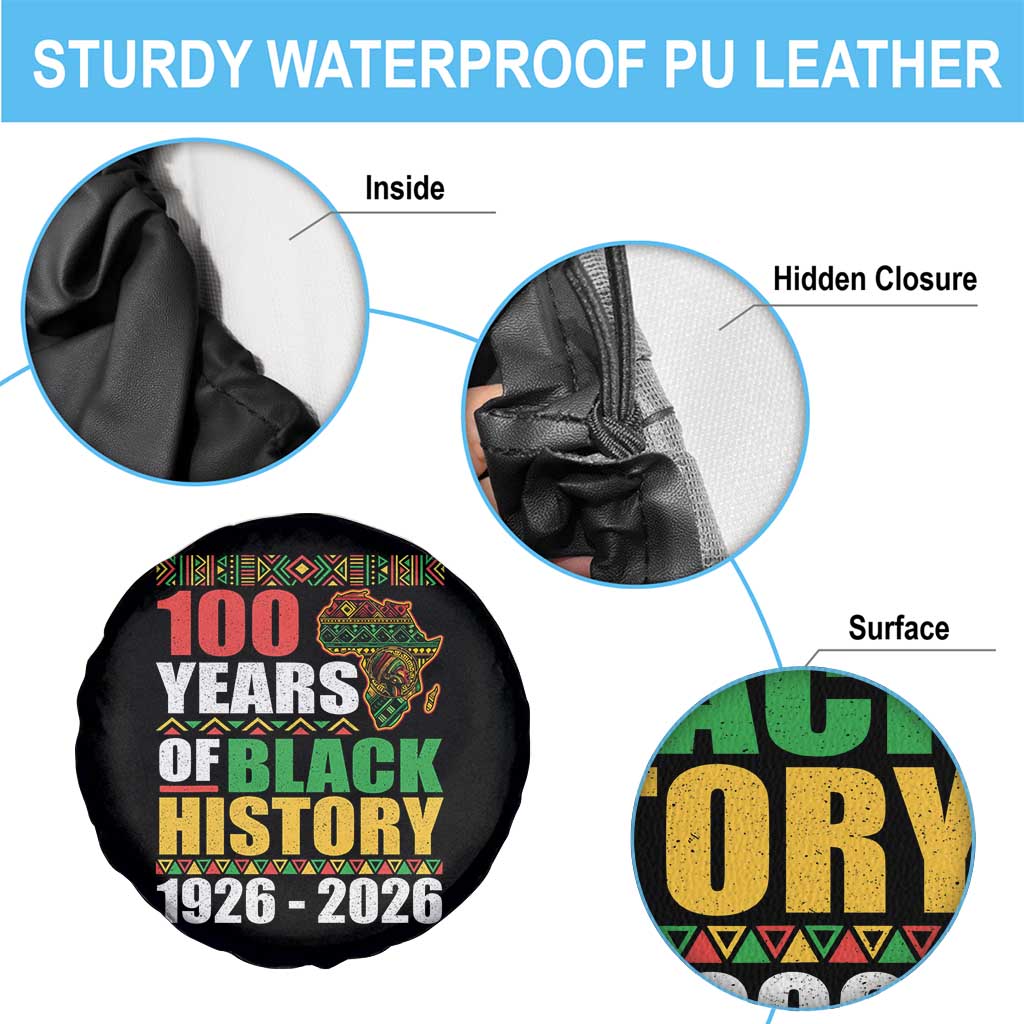 100 Years Of Black History 1926 2026 Centennial Spare Tire Cover Africa Map TS11 Print Your Wear