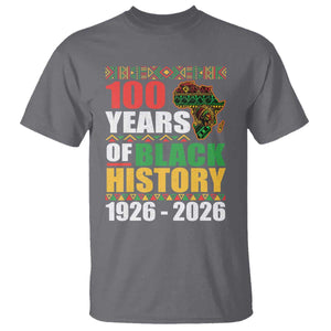 100 Years Of Black History 1926 2026 Centennial T Shirt Africa Map TS11 Charcoal Print Your Wear