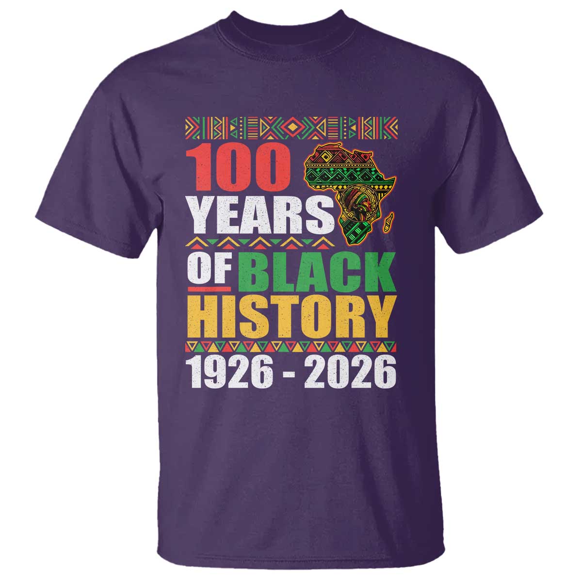 100 Years Of Black History 1926 2026 Centennial T Shirt Africa Map TS11 Purple Print Your Wear