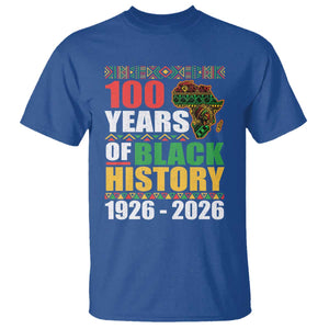 100 Years Of Black History 1926 2026 Centennial T Shirt Africa Map TS11 Royal Blue Print Your Wear