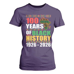 100 Years Of Black History 1926 2026 Centennial T Shirt For Women Africa Map TS11 Purple Print Your Wear
