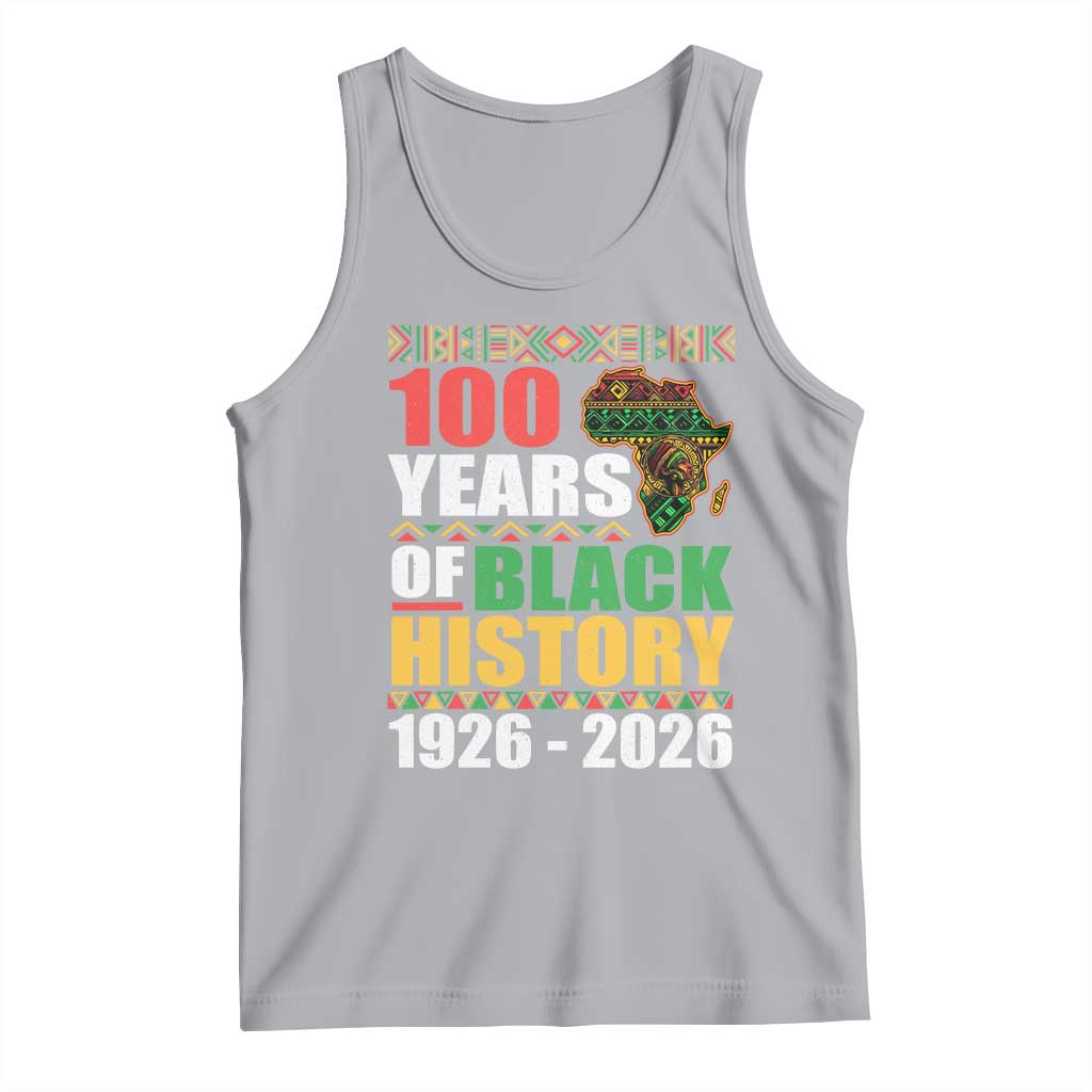 100 Years Of Black History 1926 2026 Centennial Tank Top Africa Map TS11 Athletic Heather Print Your Wear