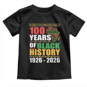 100 Years Of Black History 1926 2026 Centennial Toddler T Shirt Africa Map TS11 Black Print Your Wear