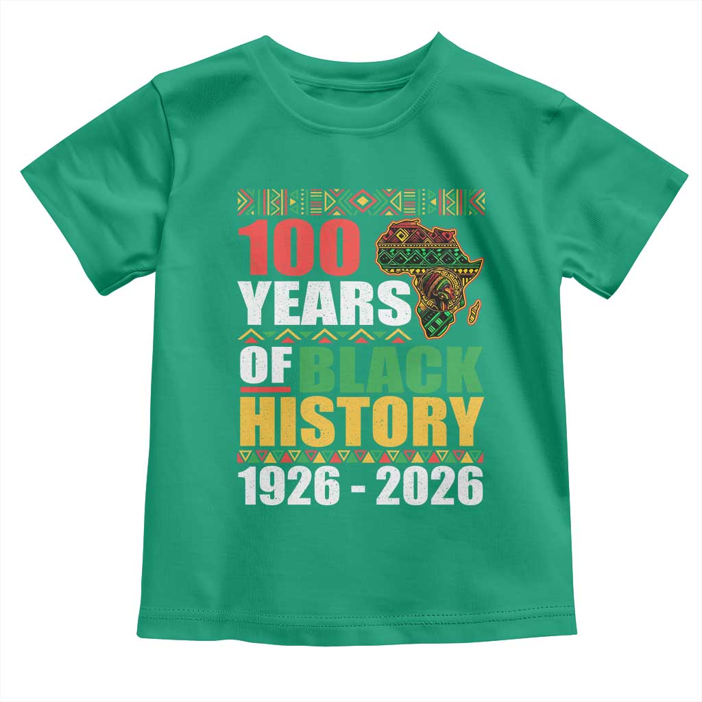 100 Years Of Black History 1926 2026 Centennial Toddler T Shirt Africa Map TS11 Irish Green Print Your Wear