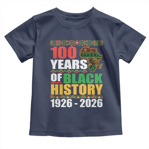 100 Years Of Black History 1926 2026 Centennial Toddler T Shirt Africa Map TS11 Navy Print Your Wear