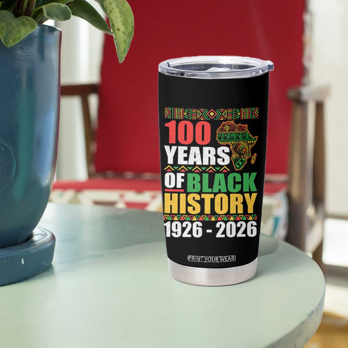 100 Years Of Black History 1926 2026 Centennial Tumbler Cup Africa Map TS11 Print Your Wear