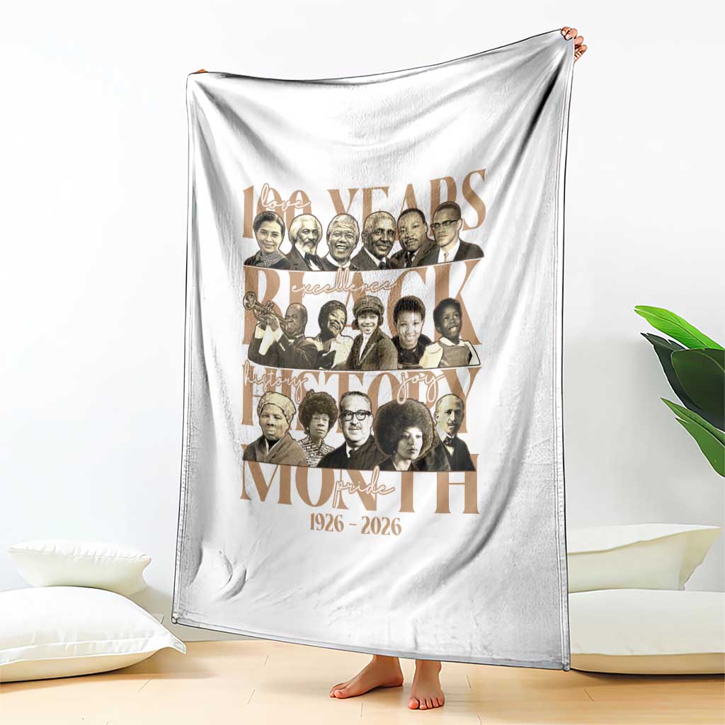 100 Years Of Black History Month Throw Blanket African American Historical Figures TS11 Print Your Wear