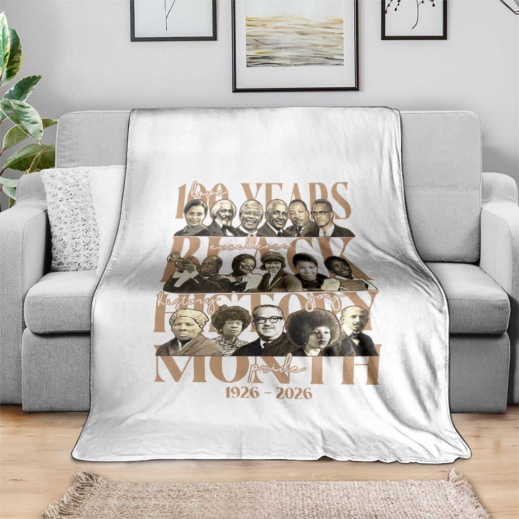 100 Years Of Black History Month Throw Blanket African American Historical Figures TS11 Print Your Wear