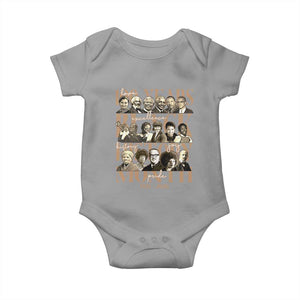 100 Years Of Black History Month Baby Onesie African American Historical Figures TS11 Sport Gray Print Your Wear