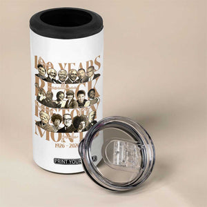 100 Years Of Black History Month 4 in 1 Can Cooler Tumbler African American Historical Figures TS11 Print Your Wear