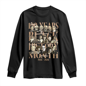 100 Years Of Black History Month Long Sleeve Shirt African American Historical Figures TS11 Black Print Your Wear
