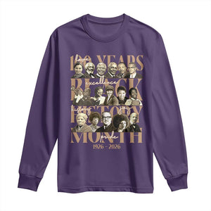 100 Years Of Black History Month Long Sleeve Shirt African American Historical Figures TS11 Purple Print Your Wear