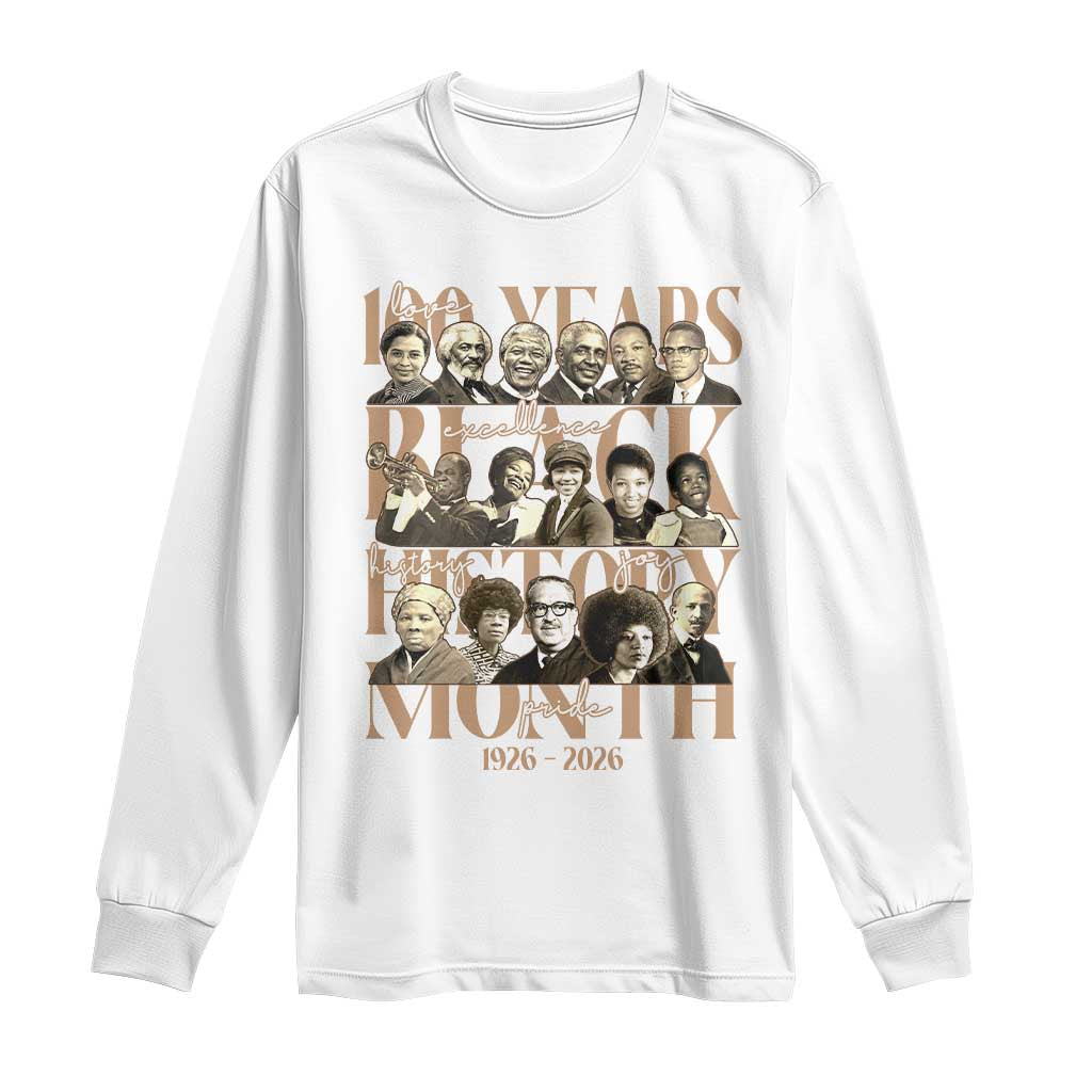 100 Years Of Black History Month Long Sleeve Shirt African American Historical Figures TS11 White Print Your Wear