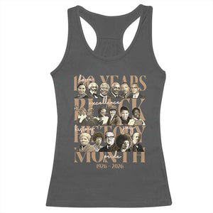 100 Years Of Black History Month Racerback Tank Top African American Historical Figures TS11 Dark Heather Print Your Wear