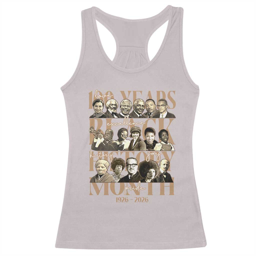 100 Years Of Black History Month Racerback Tank Top African American Historical Figures TS11 Ice Gray Print Your Wear
