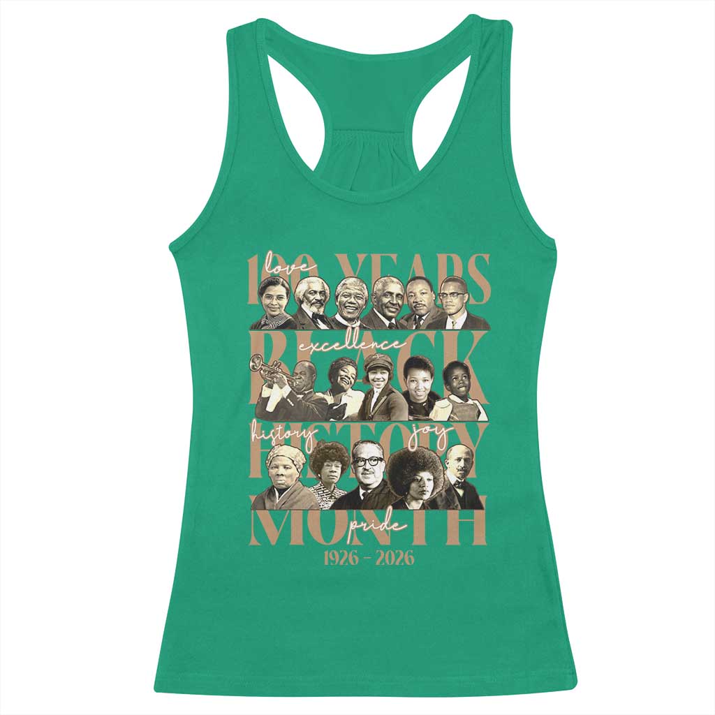 100 Years Of Black History Month Racerback Tank Top African American Historical Figures TS11 Irish Green Print Your Wear