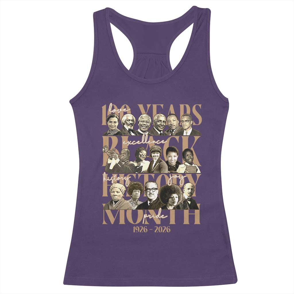100 Years Of Black History Month Racerback Tank Top African American Historical Figures TS11 Purple Print Your Wear