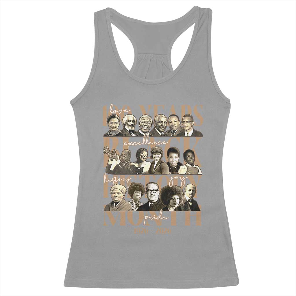 100 Years Of Black History Month Racerback Tank Top African American Historical Figures TS11 Sport Gray Print Your Wear