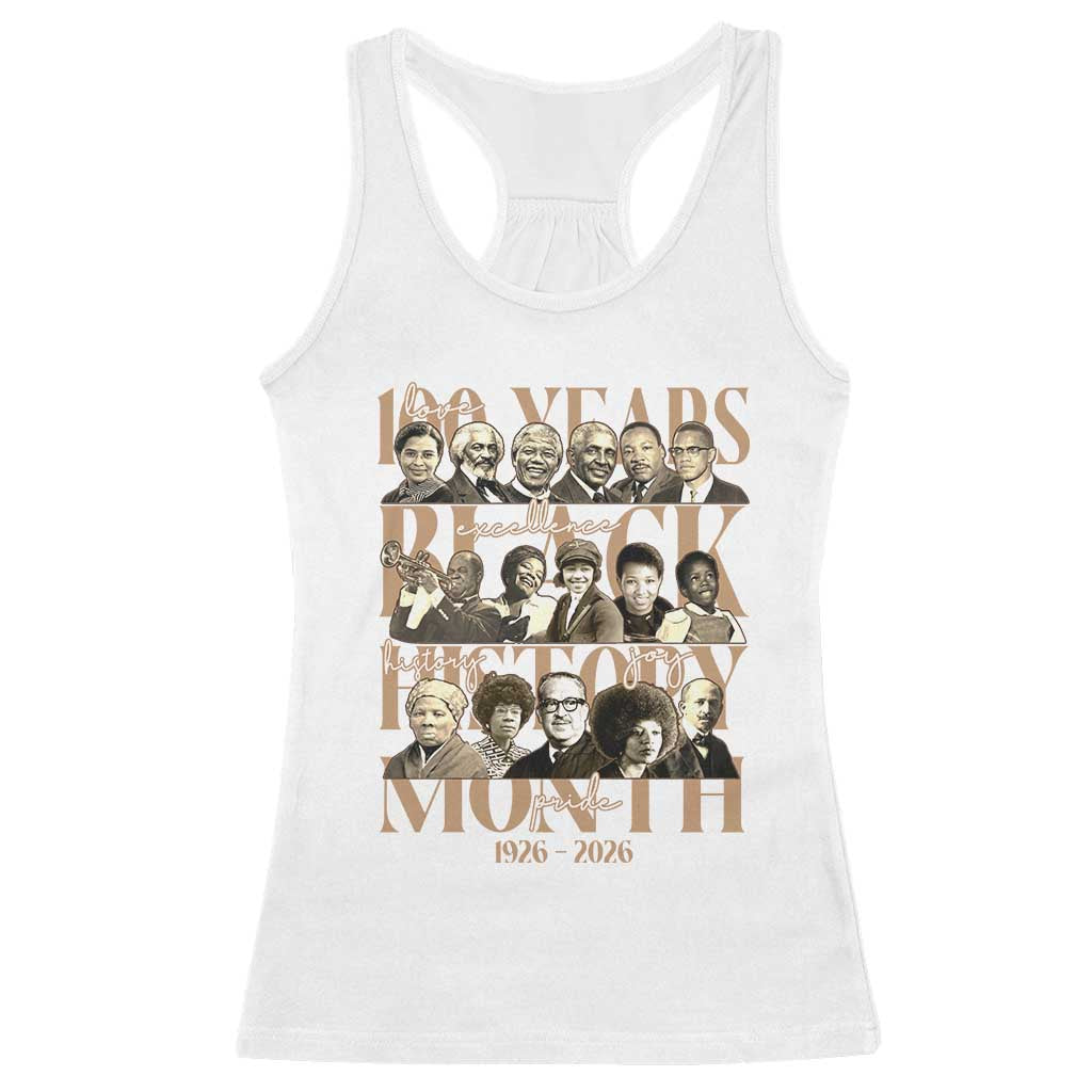 100 Years Of Black History Month Racerback Tank Top African American Historical Figures TS11 White Print Your Wear