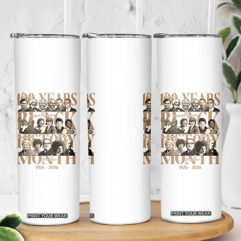 100 Years Of Black History Month Skinny Tumbler African American Historical Figures TS11 Print Your Wear