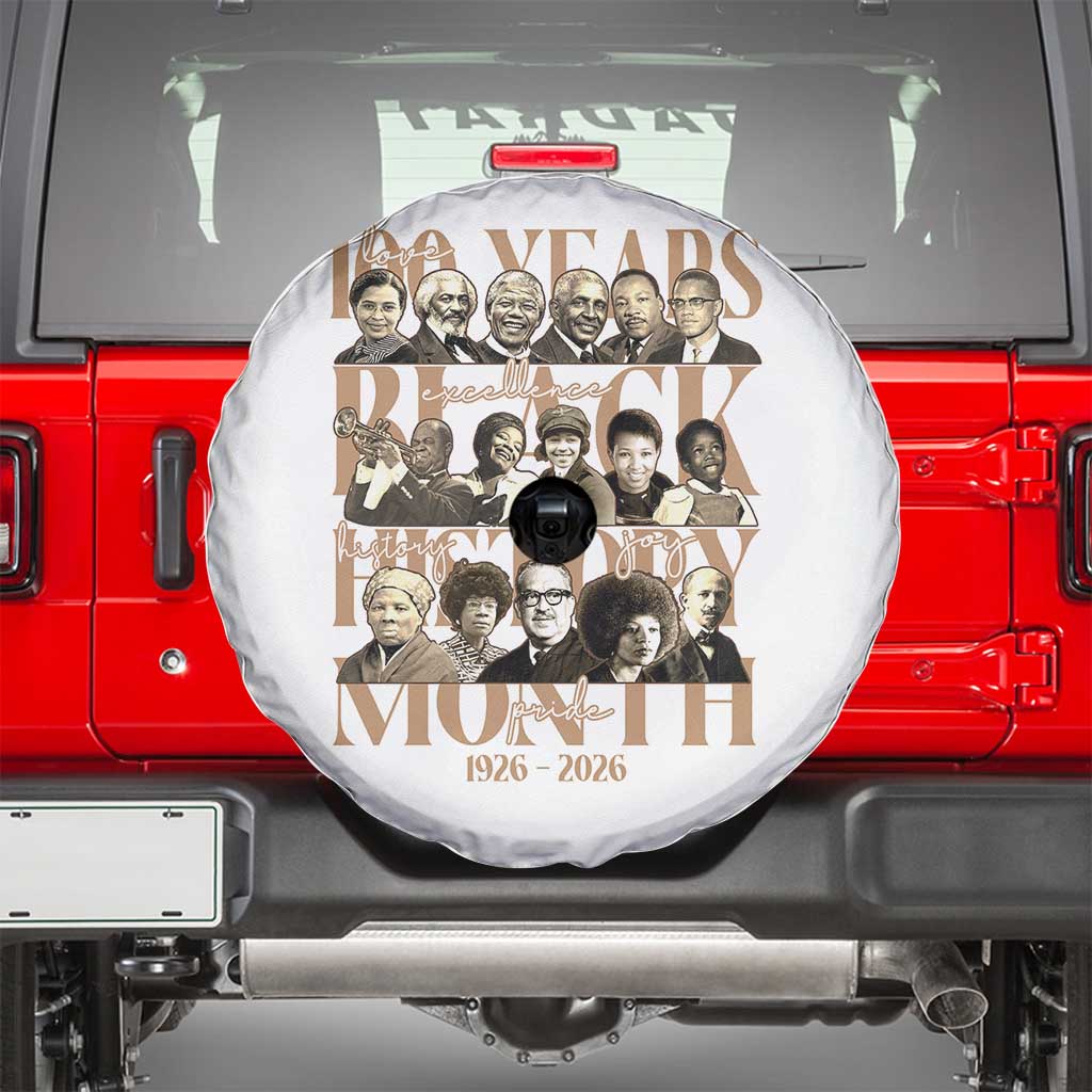 100 Years Of Black History Month Spare Tire Cover African American Historical Figures TS11 White Print Your Wear