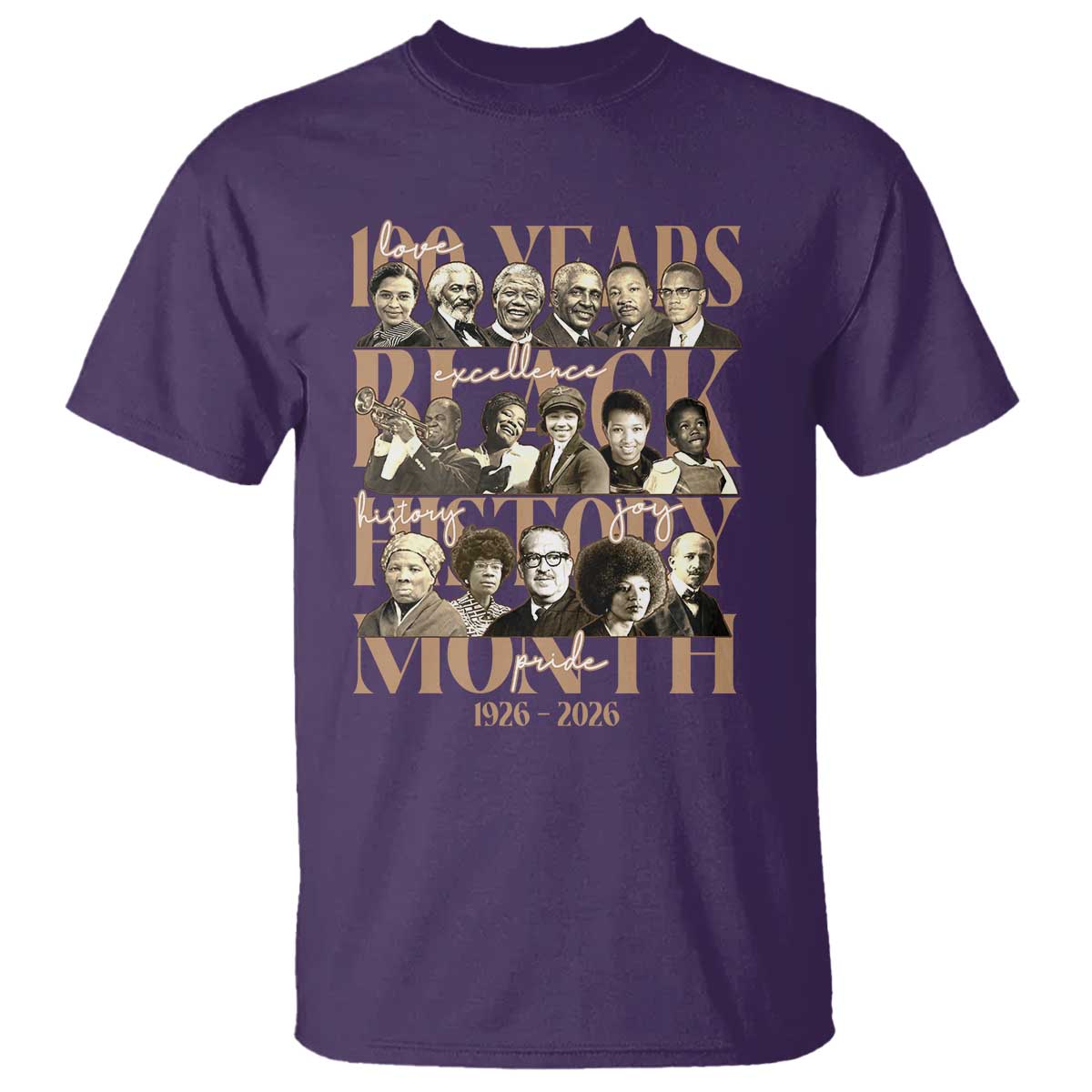 100 Years Of Black History Month T Shirt African American Historical Figures TS11 Purple Print Your Wear