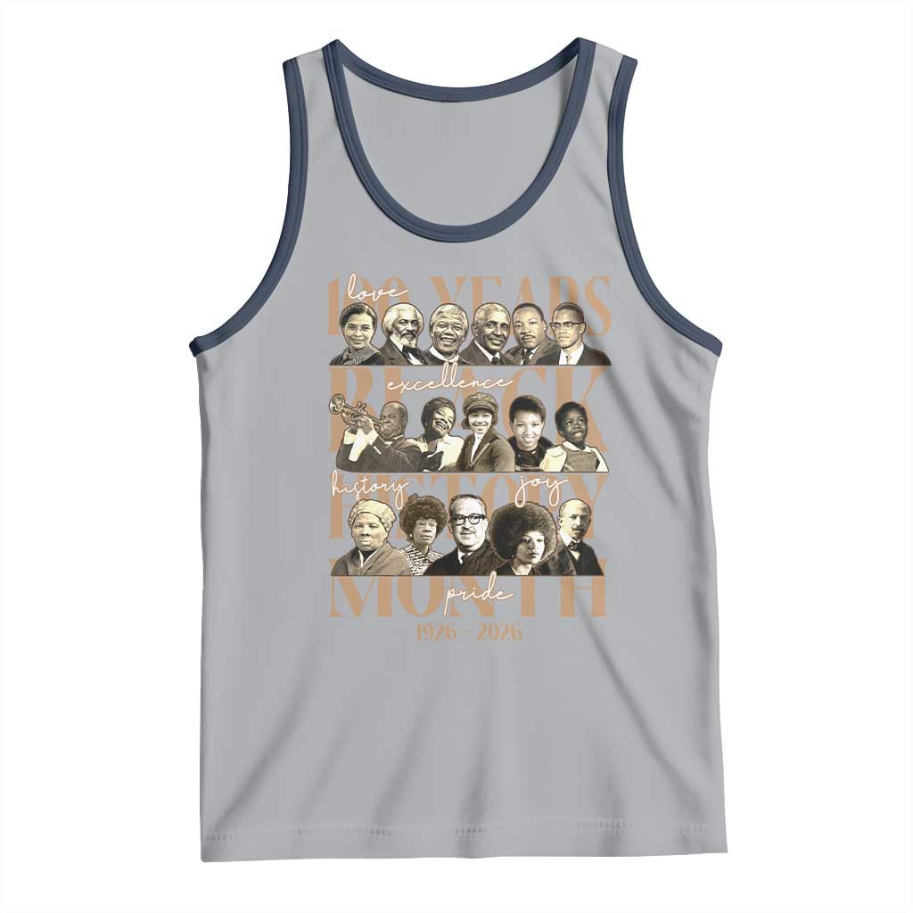 100 Years Of Black History Month Tank Top African American Historical Figures TS11 Athletic Heather Navy Print Your Wear