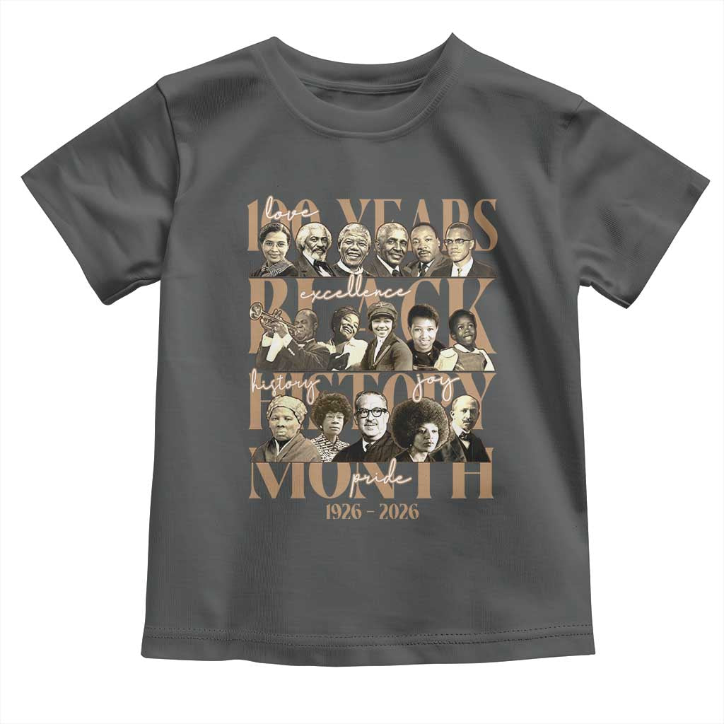 100 Years Of Black History Month Toddler T Shirt African American Historical Figures TS11 Dark Heather Print Your Wear