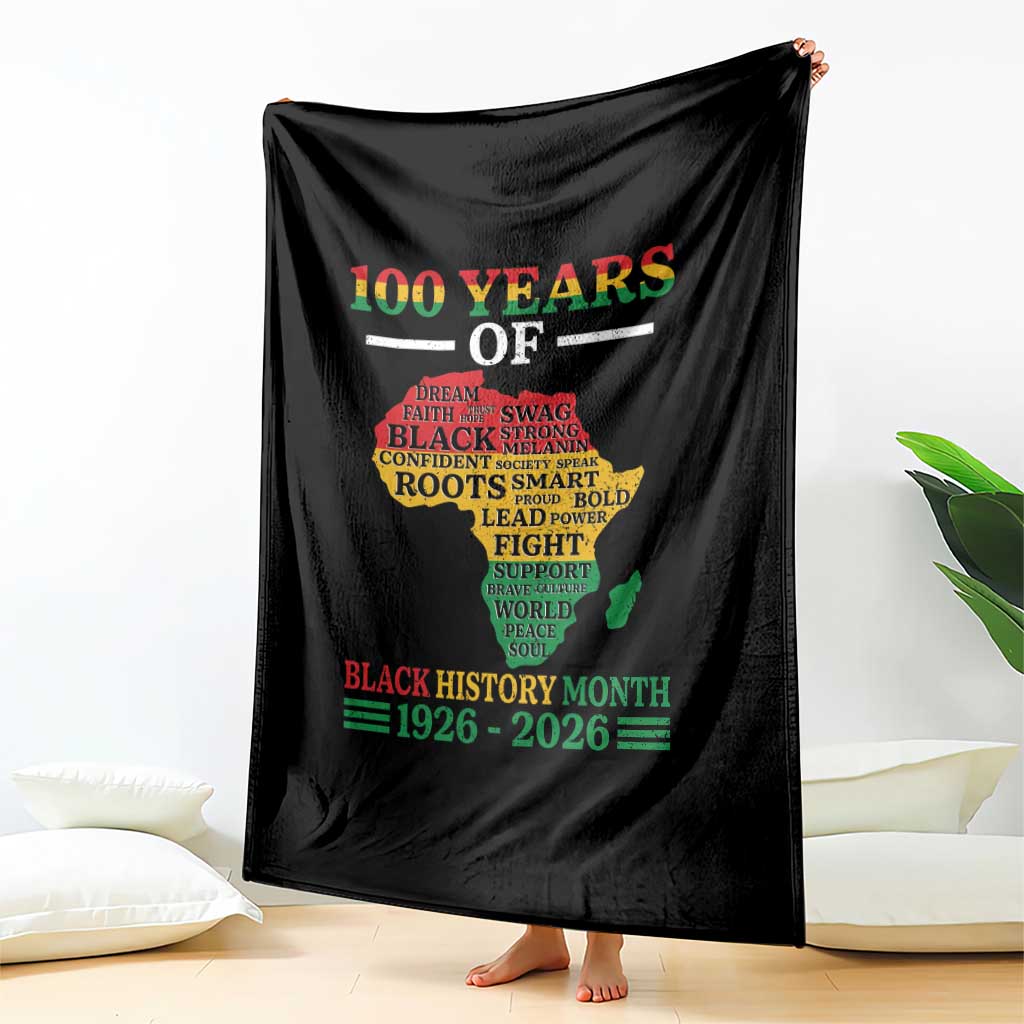 100 Years Of Black History Month Throw Blanket Centennial Of Black Culture TS11 Print Your Wear
