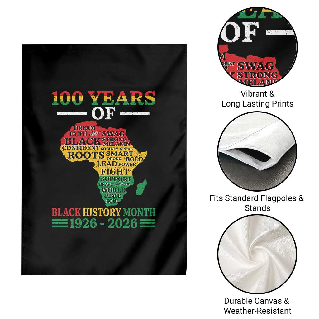100 Years Of Black History Month Garden Flag Centennial Of Black Culture TS11 Print Your Wear