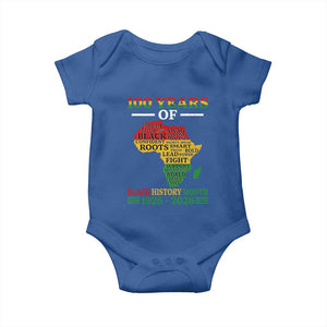 100 Years Of Black History Month Baby Onesie Centennial Of Black Culture TS11 Royal Blue Print Your Wear